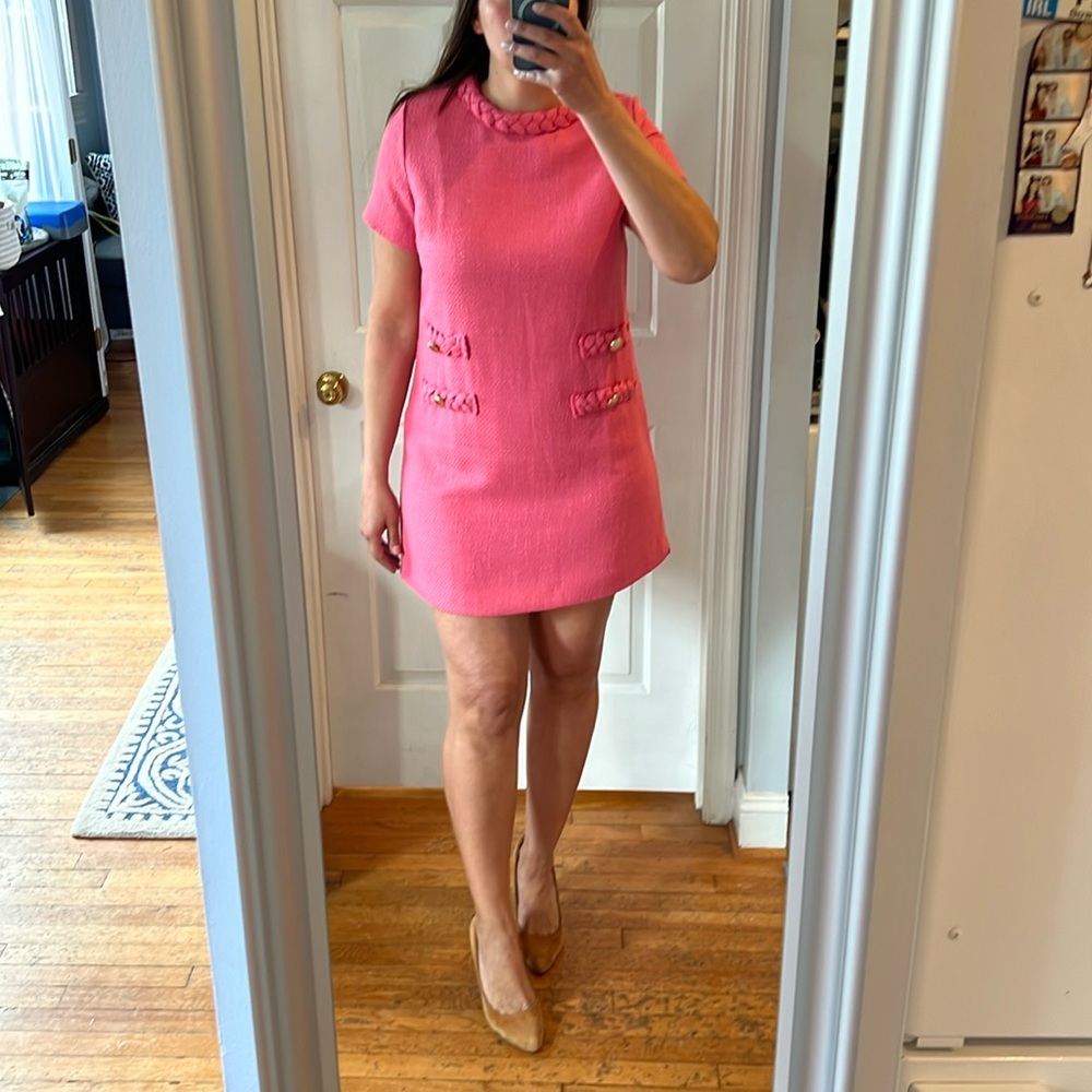 Jackie Tweed Dress with Braided Collar